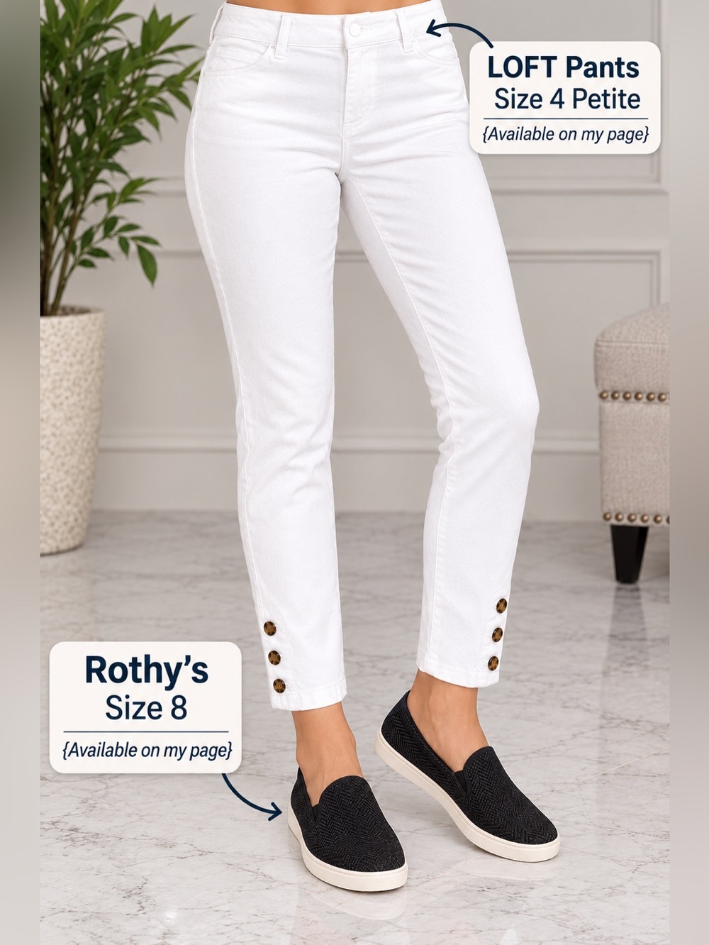 LOFT ankle pants White Size 4 Petite NWT